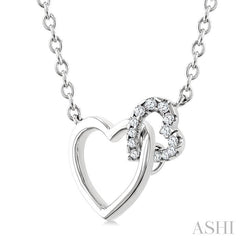 ASHI Heart Interlock Petite Diamond Fashion Pendant 902H8PPTGPDWG