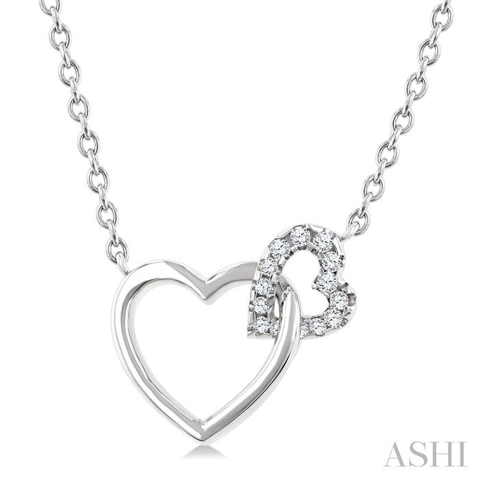 ASHI Heart Interlock Petite Diamond Fashion Pendant 902H8PPTGPDWG