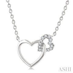 ASHI Heart Interlock Petite Diamond Fashion Pendant 902H8PPTGPDWG