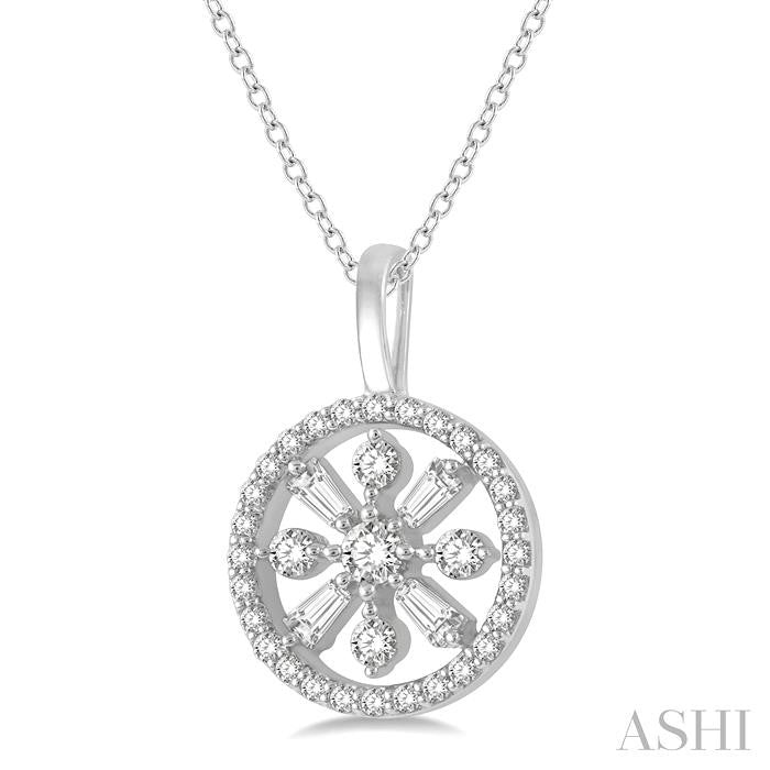 ASHI Circle Baguette Diamond Fashion Pendant 90375PPFHPDWG