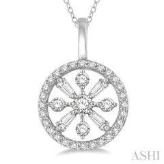 ASHI Circle Baguette Diamond Fashion Pendant 90375PPFHPDWG