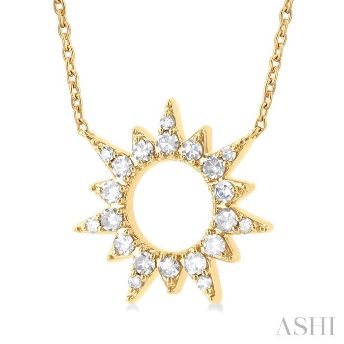 ASHI Sunburst Diamond Fashion Pendant 90387PPTSPDYG
