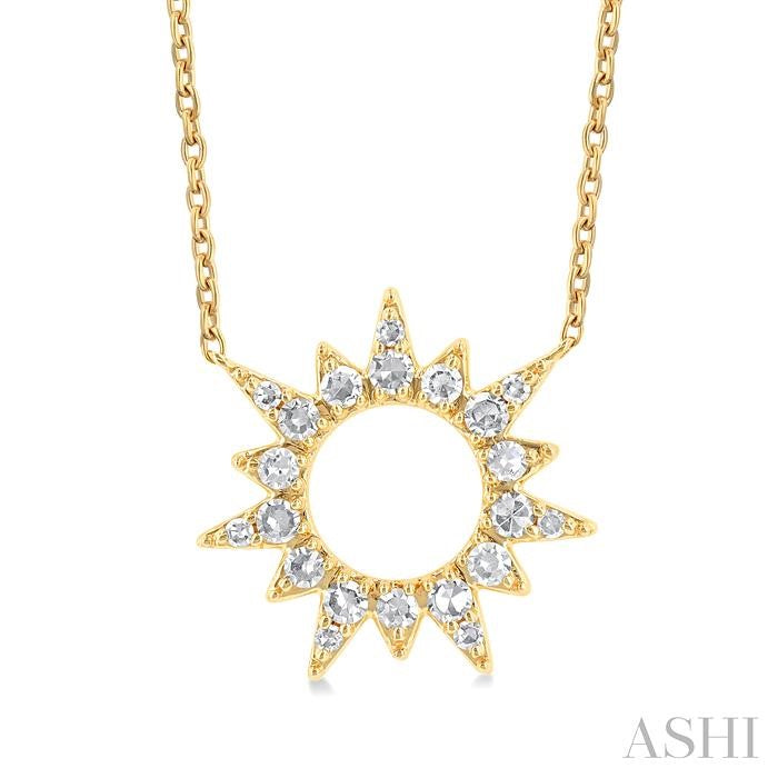 ASHI Sunburst Diamond Fashion Pendant 90387PPTSPDYG