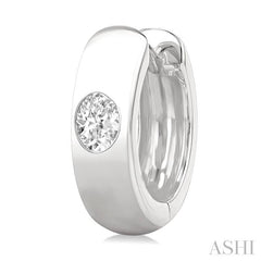 ASHI Oval Shape Bezel Set Diamond Huggie Fashion Earrings 903G5PPFGERWG-OV