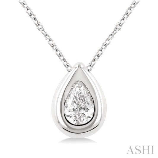 ASHI Pear Shape Bezel Set Diamond Pendant 903G5PPFGPDWG-PR