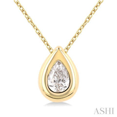 ASHI Pear Shape Bezel Set Diamond Pendant 903G5PPFGPDYG-PR