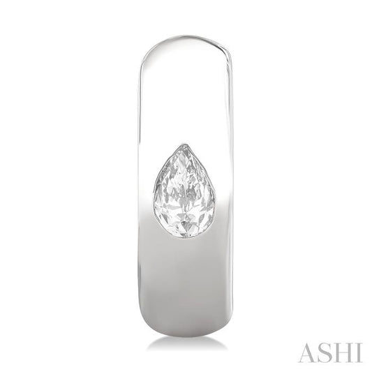 ASHI Pear Shape Bezel Set Diamond Huggie Fashion Earrings 903G6PPFGERWG-PR