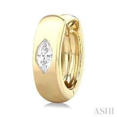 ASHI Marquise Shape Bezel Set Diamond Huggie Fashion Earrings 903G6PPFGERYG-MQ