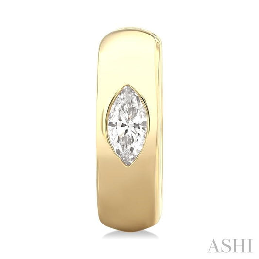 ASHI Marquise Shape Bezel Set Diamond Huggie Fashion Earrings 903G6PPFGERYG-MQ