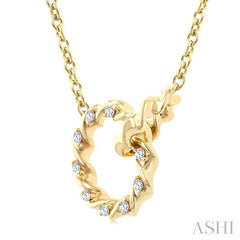 ASHI Circle Interlock Petite Diamond Fashion Pendant 903H8PPTGPDYG
