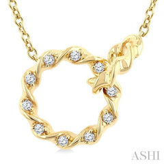 ASHI Circle Interlock Petite Diamond Fashion Pendant 903H8PPTGPDYG