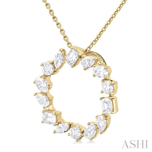 ASHI Mixed Shape Circle Diamond Fashion Pendant 90411PPFHPDYG