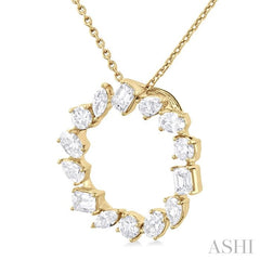 ASHI Mixed Shape Circle Diamond Fashion Pendant 90411PPFHPDYG