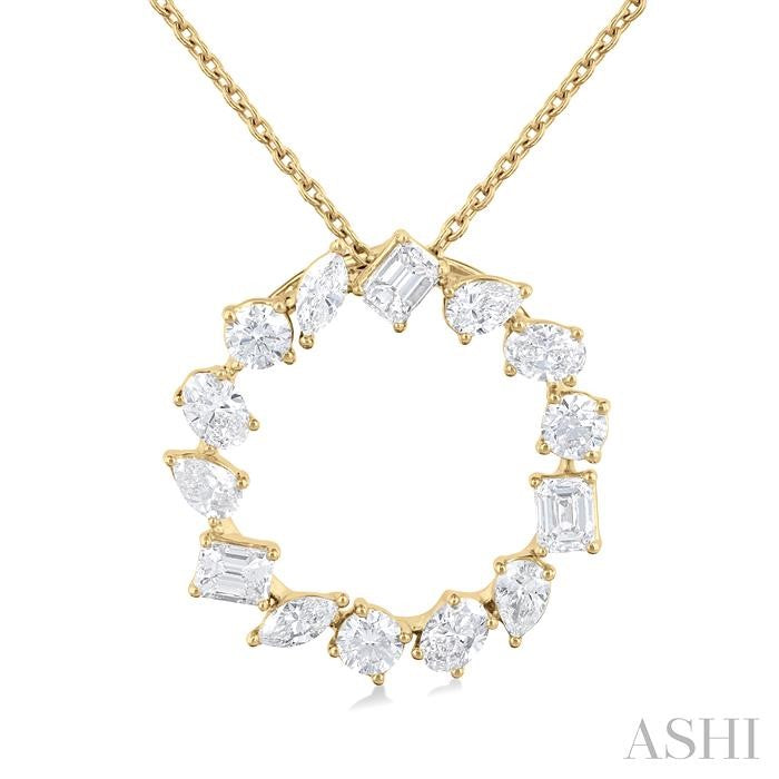 ASHI Mixed Shape Circle Diamond Fashion Pendant 90411PPFHPDYG