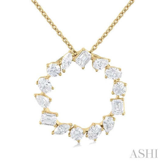 ASHI Mixed Shape Circle Diamond Fashion Pendant 90411PPFHPDYG