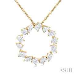 ASHI Mixed Shape Circle Diamond Fashion Pendant 90411PPFHPDYG