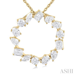 ASHI Mixed Shape Circle Diamond Fashion Pendant 90411PPFHPDYG