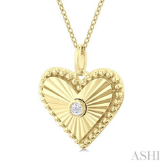 ASHI Heart Shape Fluted Medallion Diamond Pendant 90449PPTGPDYG-HRT