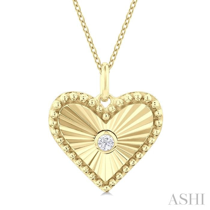 ASHI Heart Shape Fluted Medallion Diamond Pendant 90449PPTGPDYG-HRT