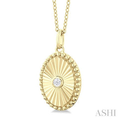 ASHI Oval Shape Fluted Medallion Diamond Pendant 90449PPTGPDYG-OV
