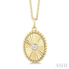 ASHI Oval Shape Fluted Medallion Diamond Pendant 90449PPTGPDYG-OV
