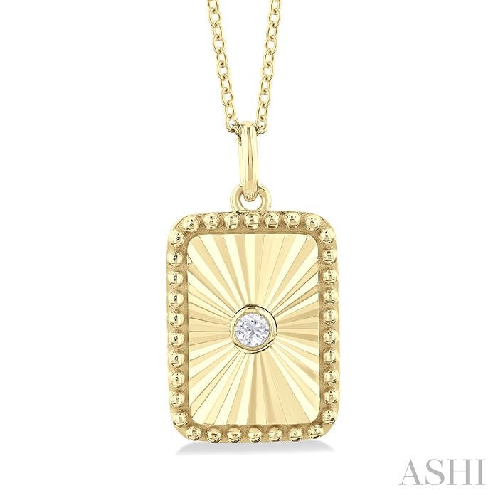 ASHI Rectangular Shape Fluted Medallion Diamond Pendant 90449PPTGPDYG-RCT