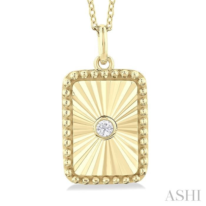 ASHI Rectangular Shape Fluted Medallion Diamond Pendant 90449PPTGPDYG-RCT
