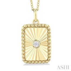 ASHI Rectangular Shape Fluted Medallion Diamond Pendant 90449PPTGPDYG-RCT