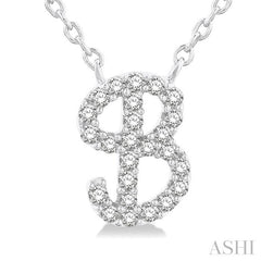 ASHI Script 'B' Initial Diamond Pendant 90468PPFSPDWG-B