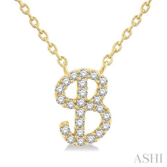 ASHI Script 'B' Initial Diamond Pendant 90468PPTSPDYG-B