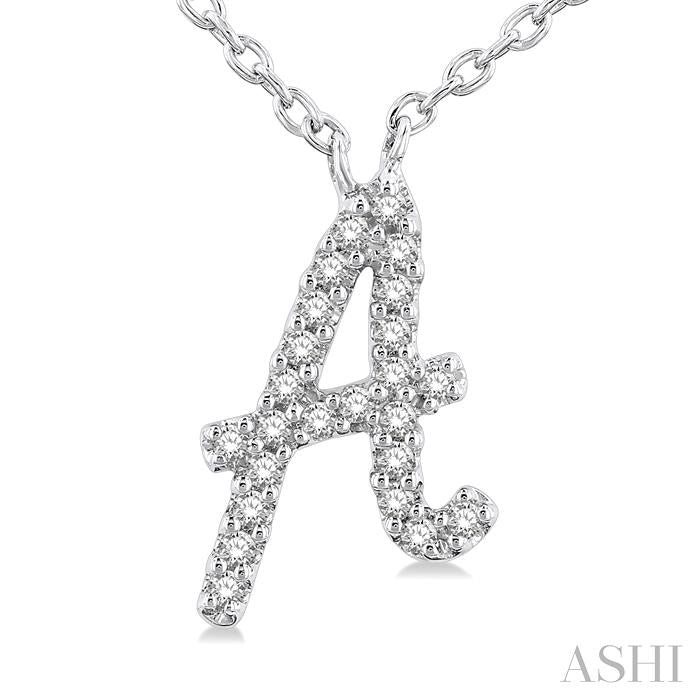 ASHI Script 'A' Initial Diamond Pendant 90469PPFSPDWG-A