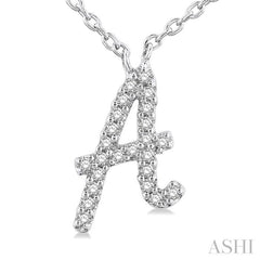 ASHI Script 'A' Initial Diamond Pendant 90469PPFSPDWG-A