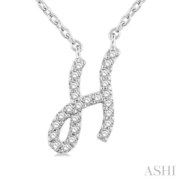 ASHI Script 'H' Initial Diamond Pendant 90469PPFSPDWG-H