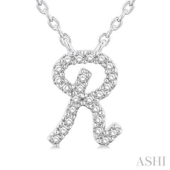 ASHI Script 'R' Initial Diamond Pendant 90469PPFSPDWG-R