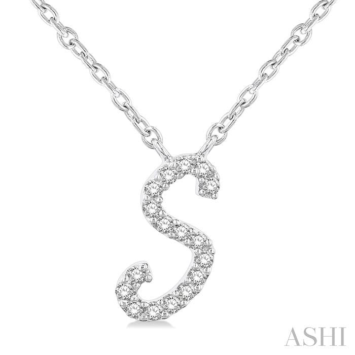 ASHI Script 'S' Initial Diamond Pendant 90469PPFSPDWG-S