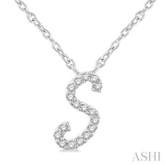ASHI Script 'S' Initial Diamond Pendant 90469PPFSPDWG-S