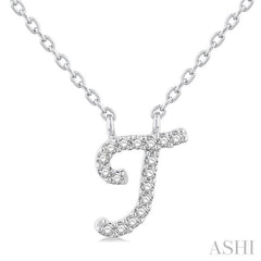 ASHI Script 'T' Initial Diamond Pendant 90469PPFSPDWG-T