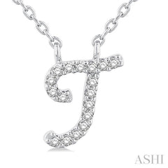 ASHI Script 'T' Initial Diamond Pendant 90469PPFSPDWG-T
