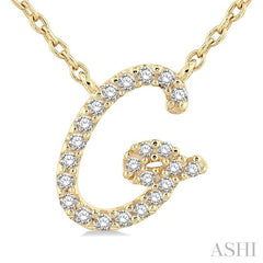 ASHI Script 'G' Initial Diamond Pendant 90469PPFSPDYG-G