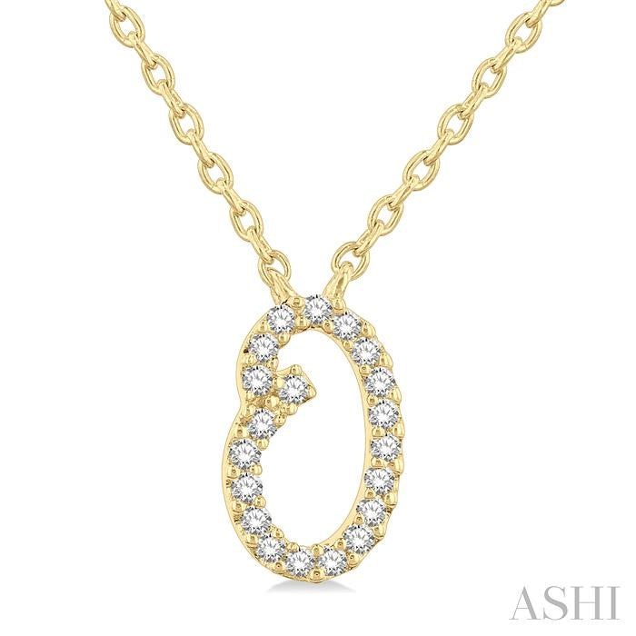 ASHI Script 'O' Initial Diamond Pendant 90469PPFSPDYG-O