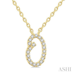 ASHI Script 'O' Initial Diamond Pendant 90469PPFSPDYG-O