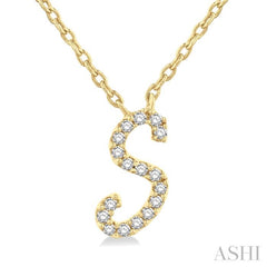 ASHI Script 'S' Initial Diamond Pendant 90469PPFSPDYG-S