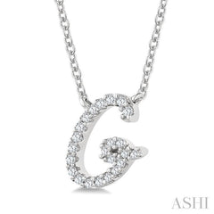 ASHI Script 'G' Initial Diamond Pendant 90469PPTSPDWG-G