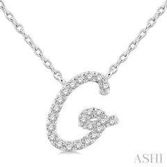ASHI Script 'G' Initial Diamond Pendant 90469PPTSPDWG-G
