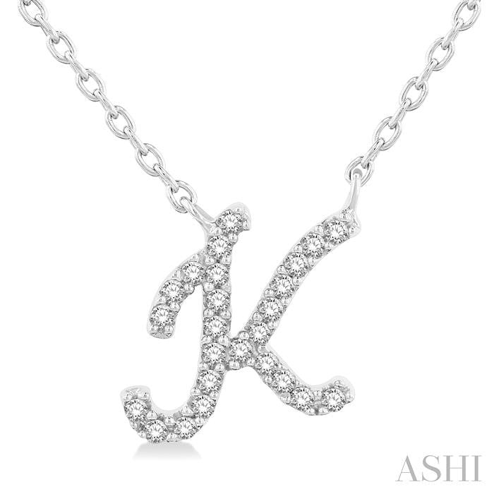 ASHI Script 'K' Initial Diamond Pendant 90469PPTSPDWG-K
