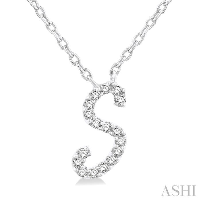 ASHI Script 'S' Initial Diamond Pendant 90469PPTSPDWG-S