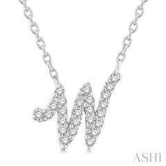 ASHI Script 'W' Initial Diamond Pendant 90469PPTSPDWG-W