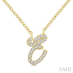 ASHI Script 'E' Initial Diamond Pendant 90469PPTSPDYG-E