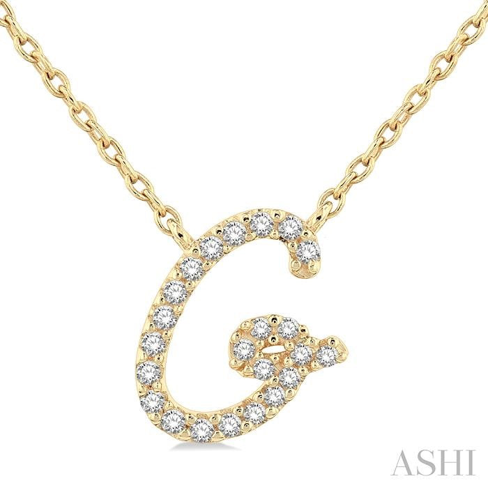 ASHI Script 'G' Initial Diamond Pendant 90469PPTSPDYG-G