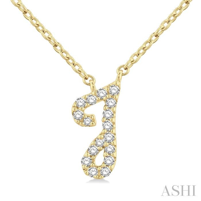 ASHI Script 'J' Initial Diamond Pendant 90469PPTSPDYG-J
